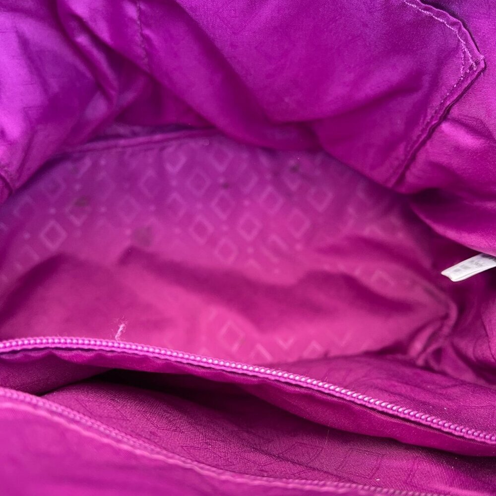 Vera Bradley Paisley Quilted Backpack Purple Pink blue Drawstring & Snap Closure - Picture 9 of 11